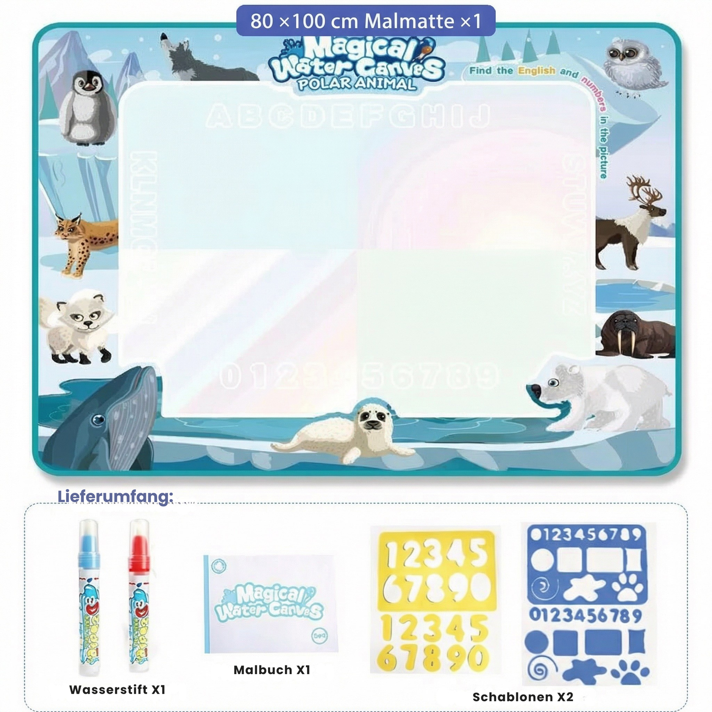 AquaMagic Malmatte - Magische Wasser-Malmatte für Kinder