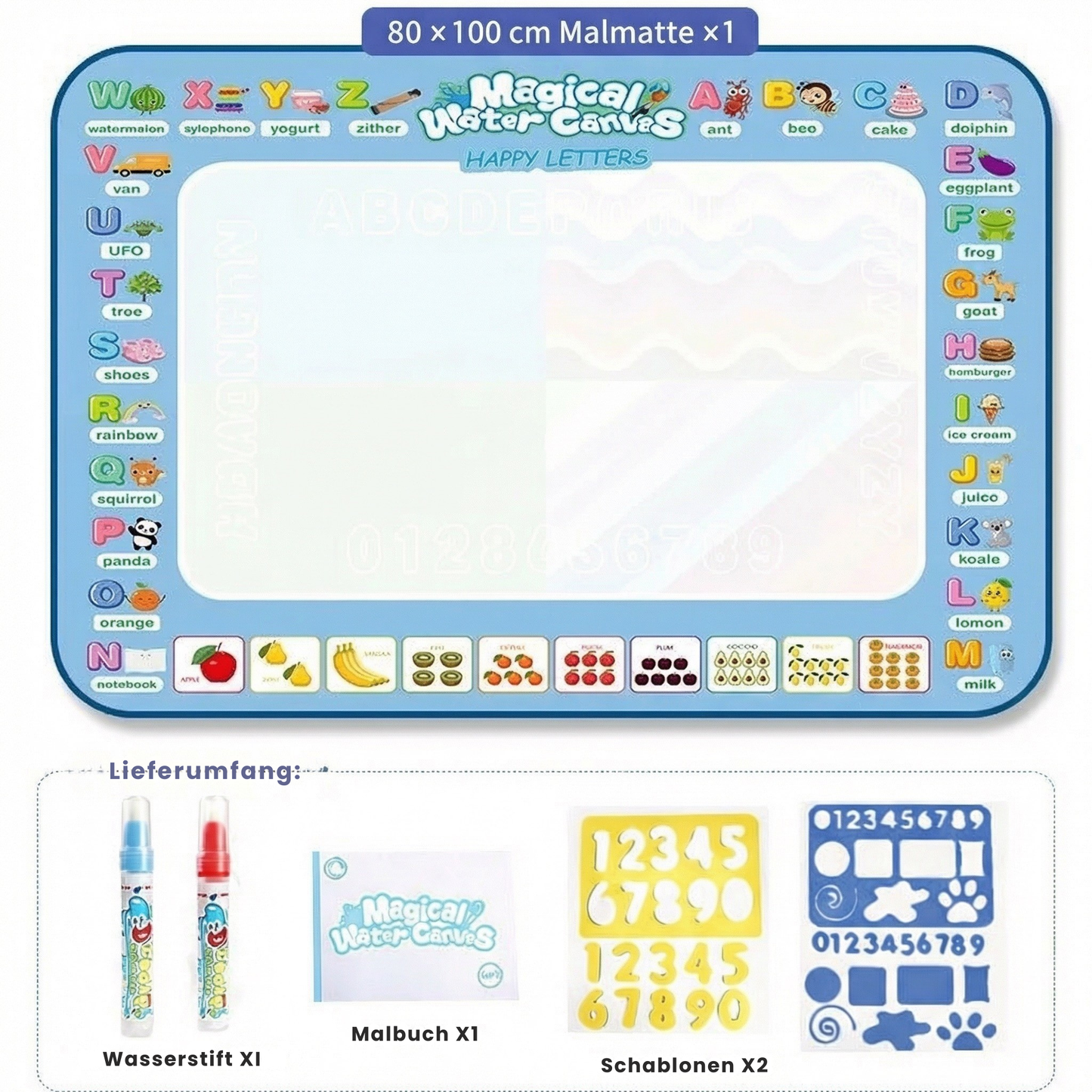 AquaMagic Malmatte - Magische Wasser-Malmatte für Kinder