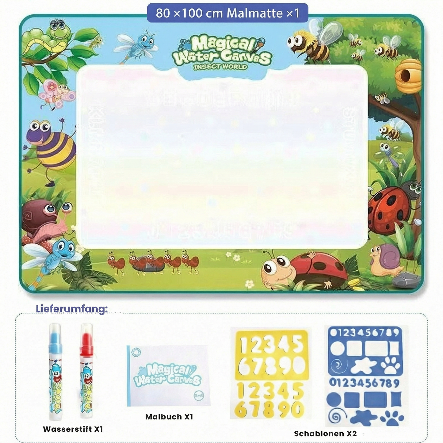 AquaMagic Malmatte - Magische Wasser-Malmatte für Kinder