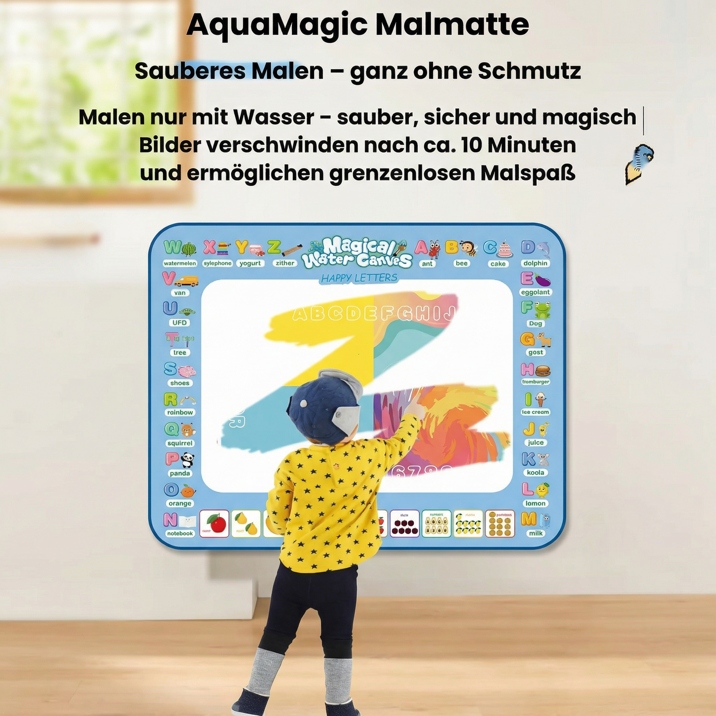 AquaMagic Malmatte - Magische Wasser-Malmatte für Kinder